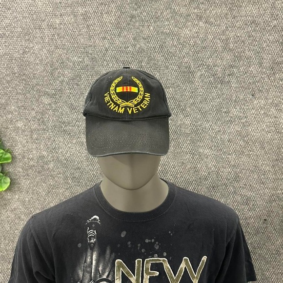 Other - Vintage Rothco Vietnam Veteran Embroidered Adjustable Hat Cap Military Black